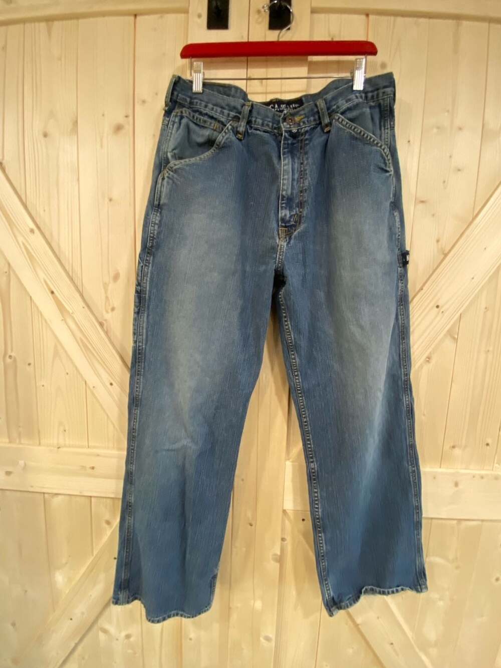 Nautica Jeans Co Vintage Y2K Carpenter Jeans Light Wash Denim 34 x 32